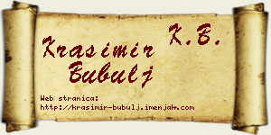 Krasimir Bubulj vizit kartica